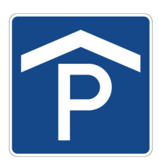 Parkhaus Icon blau weiss